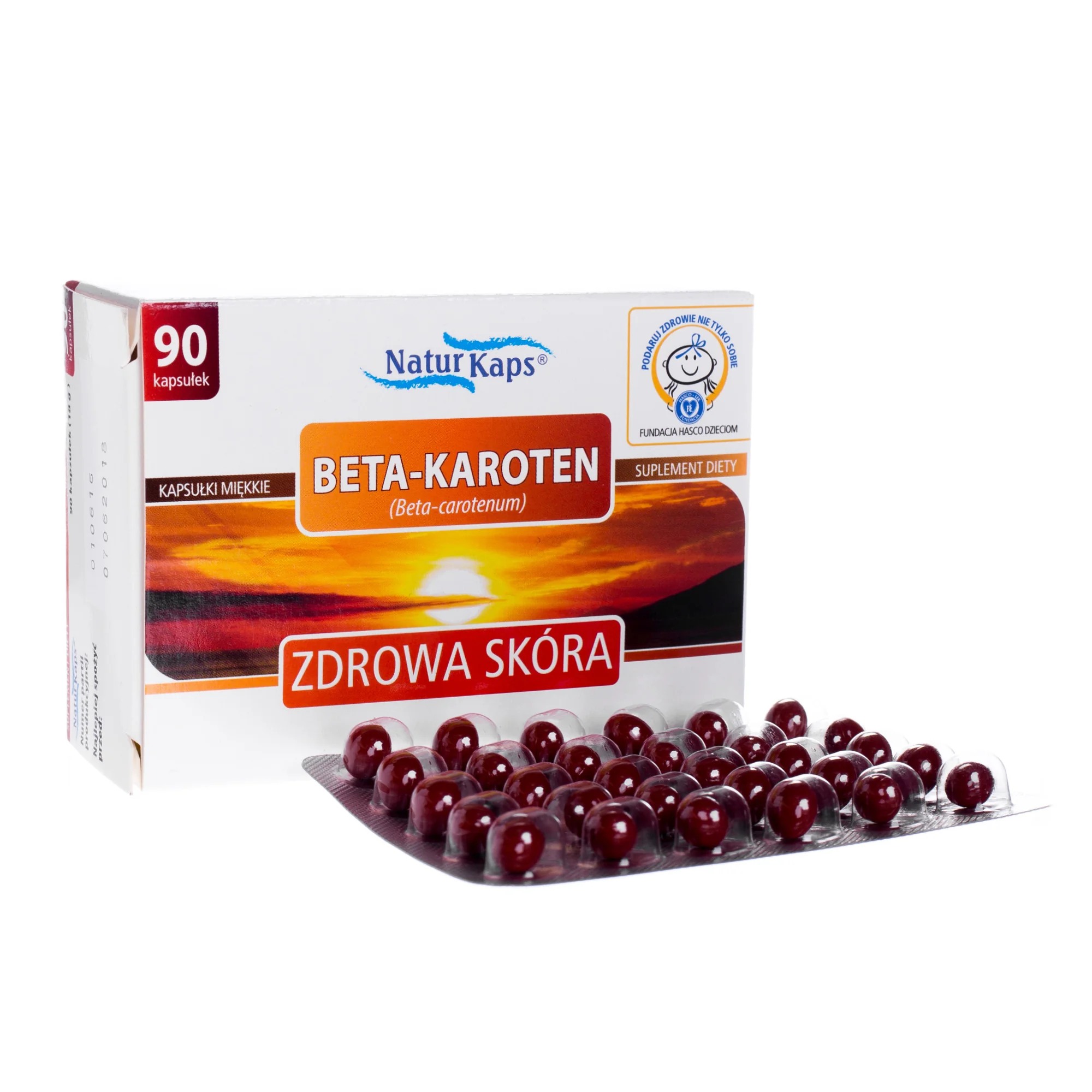 NaturKaps Beta-Karoten zdrowa skóra, suplement diety, 90 kapsułek 