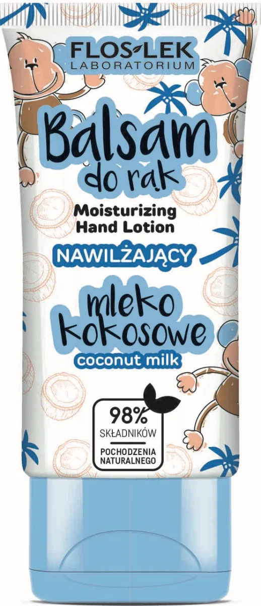 Floslek Hand Care, balsam do rąk nawilżający, mleko kokosowe, 40 ml