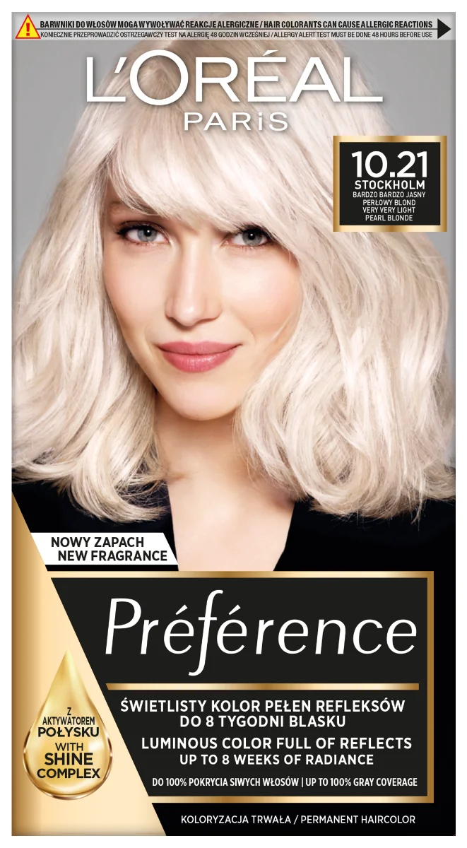L`Oreal Paris Récital Préférence farba do włosów Z2 10.21 Stockholm, 1 szt.