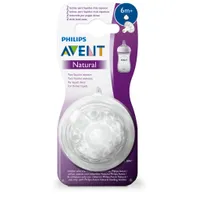 Philips Avent Natural, smoczek na butelkę do gęstego pokarmu 6m+ SCF046/27, 2 sztuki