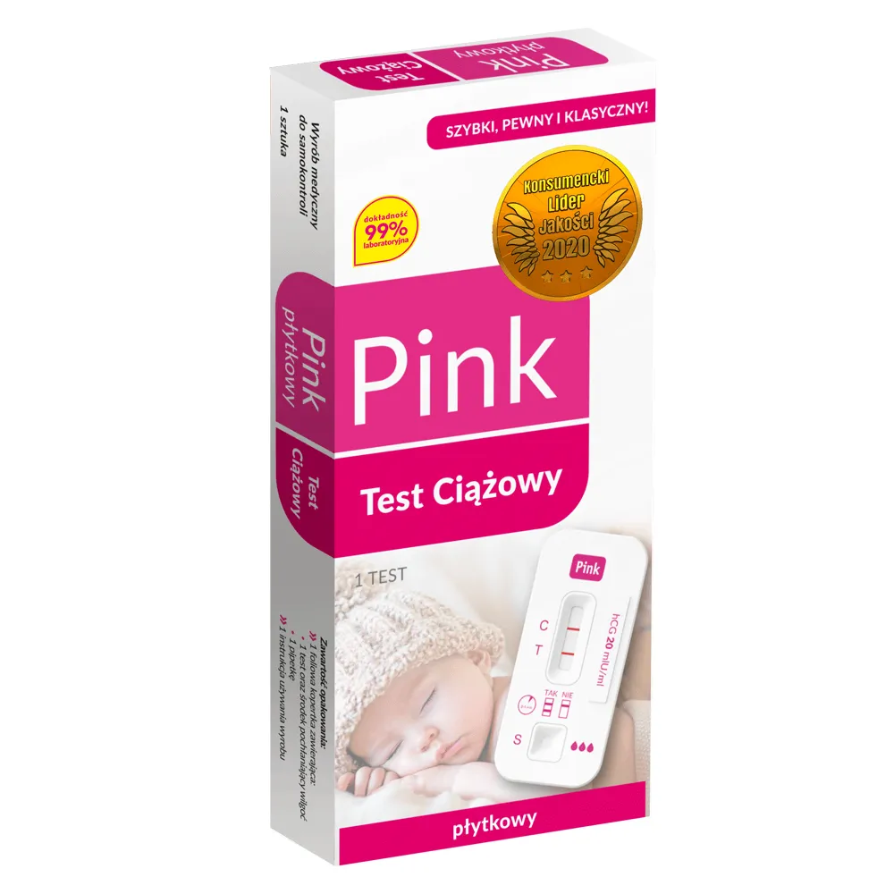 Pink Test, test ciążowy płytkowy, 1 sztuka