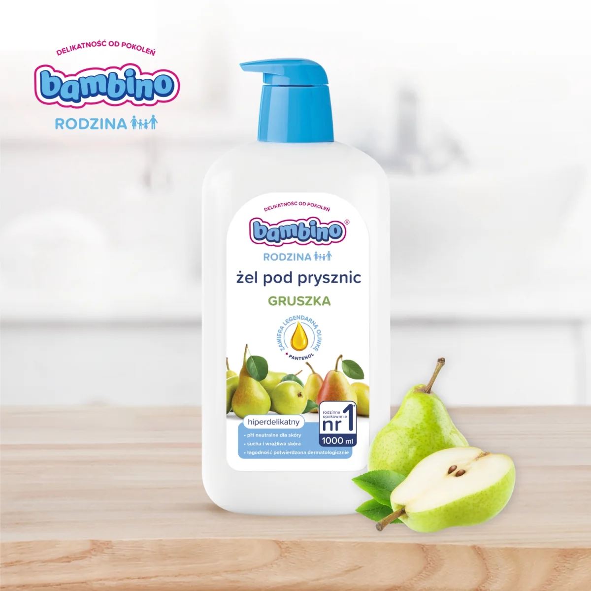 Bambino Rodzina żel pod prysznic Gruszka, 1000 ml