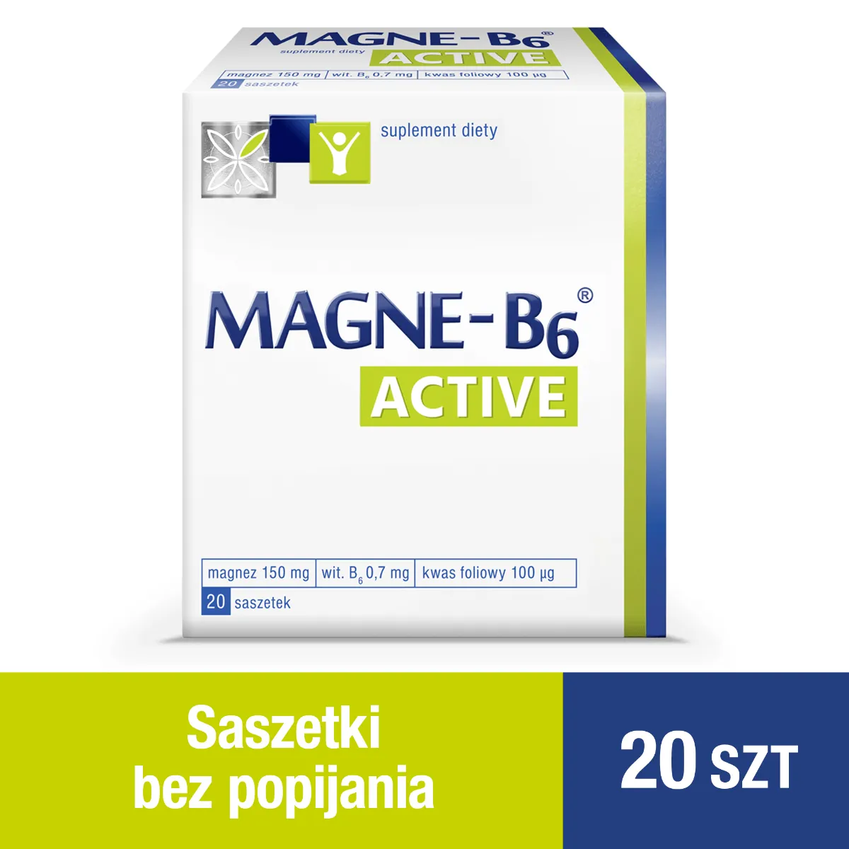 Magne B6 Active, suplement diety, 20 saszetek 