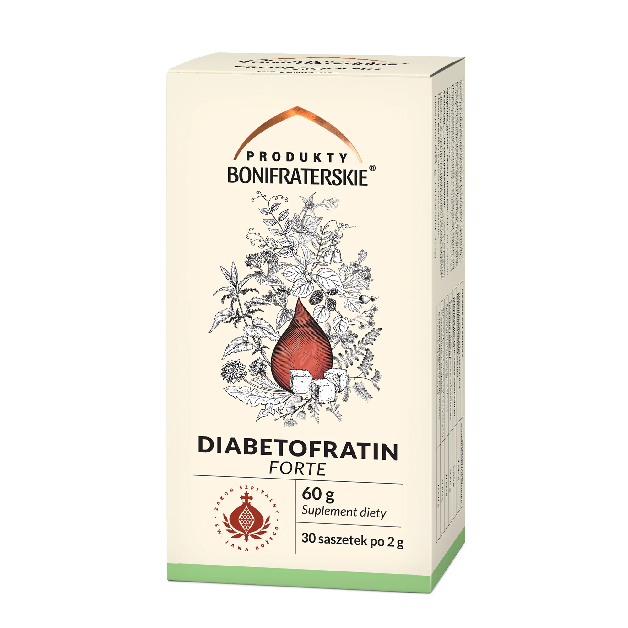 Produkty bonifraterskie Diabetofratin Forte Fix zioła do zaparzania, 30 saszetek x 2 g
