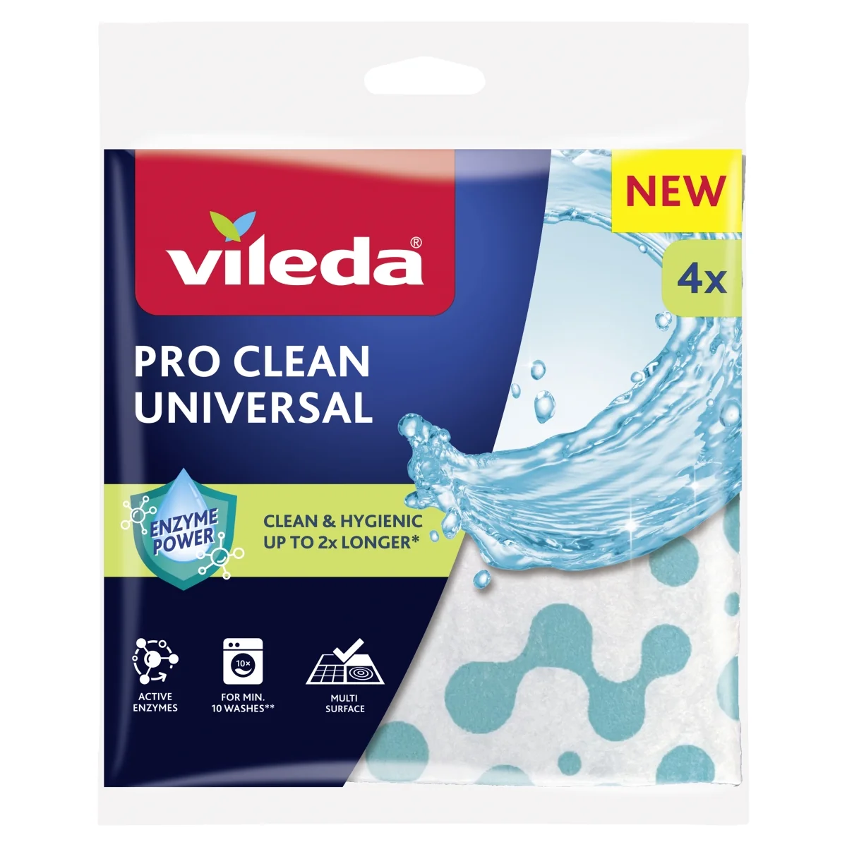 Vileda Pro Clean ściereczka uniwersalna z enzymami, 2 sztuki