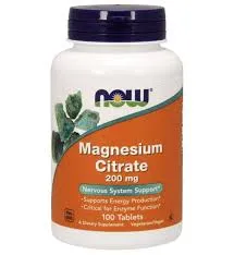 Now Foods Magnesium Citrate, suplement diety, 100 tabletek