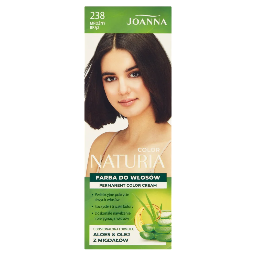 Joanna Naturia Color farba do włosów nr 238 Mroźny Brąz, utleniacz 60 g + farba 40 g