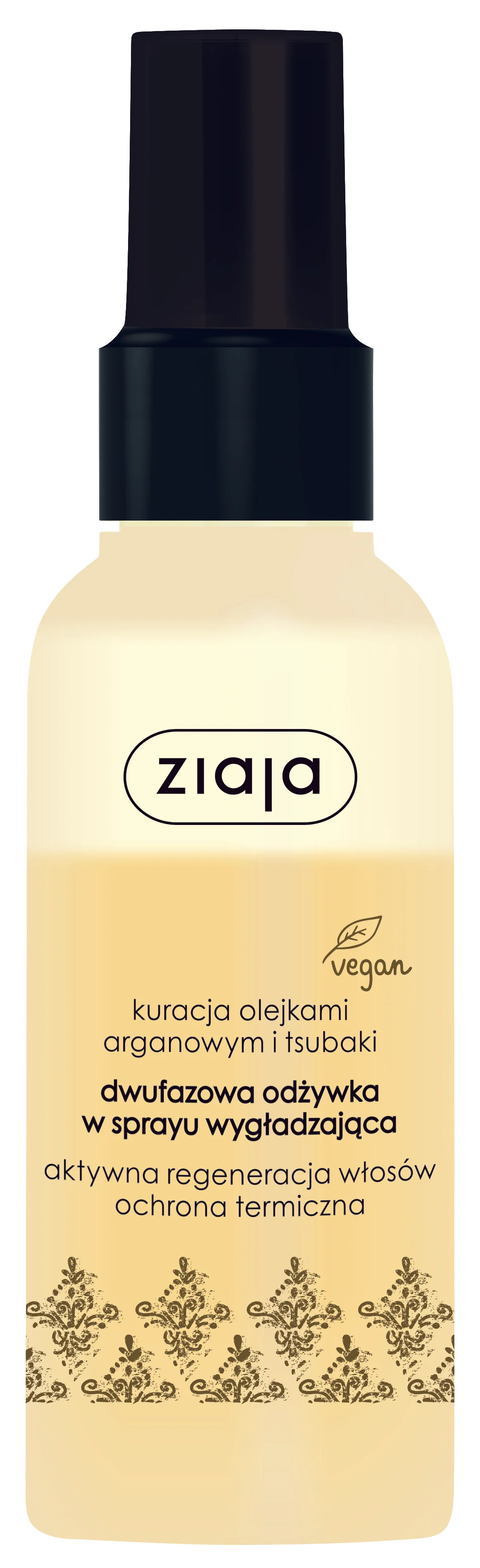 Ziaja Arganowa dwufazowa odżywka wygładzająca w sprayu z olejkiem arganowym i tsubaki, 125 ml