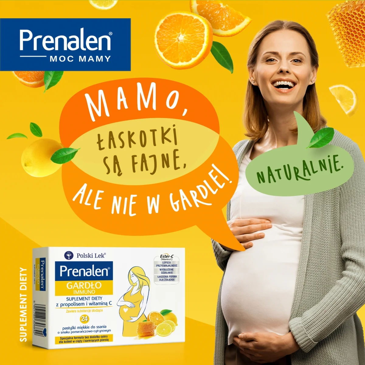Prenalen Gardło Immuno 24 pastylki miękkie do ssania
