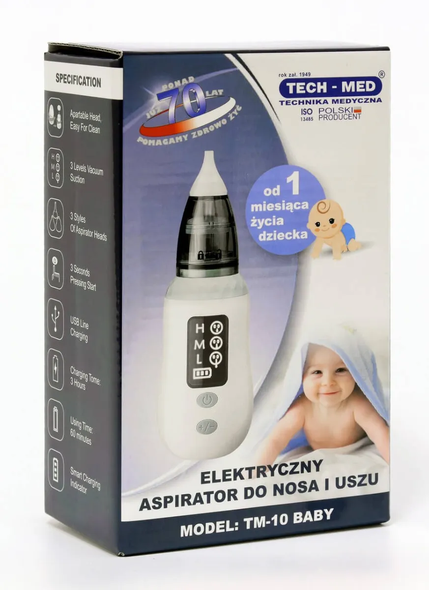Tech-Med TMA-10 BABY, elektryczny aspirator do nosa i uszu, 1 sztuka