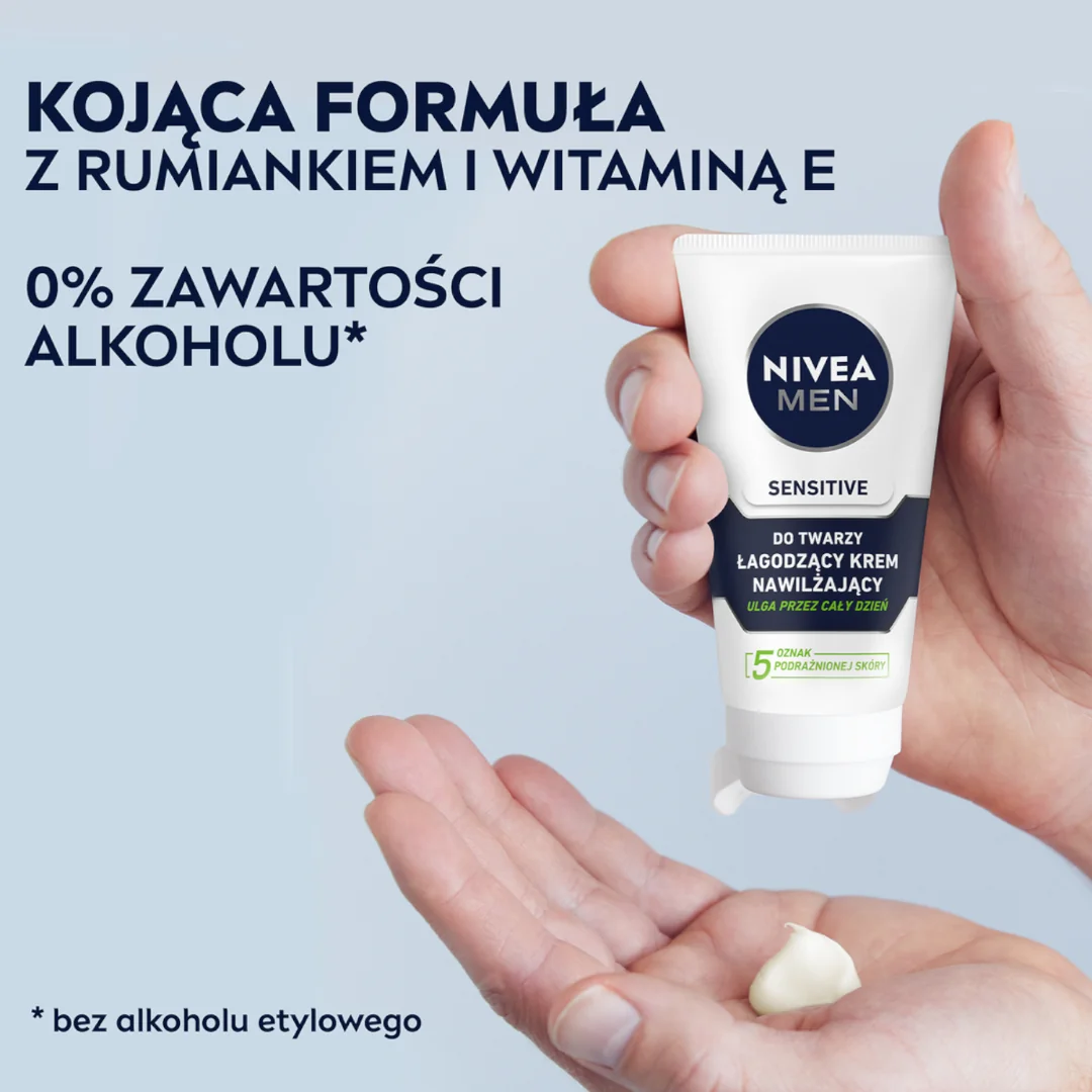 Nivea Men Sensitive łagodzący krem nawilżający, 75 ml
