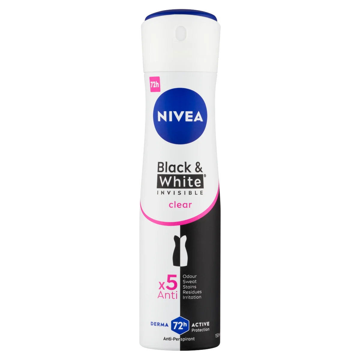 Nivea Black & White Invisible Clear antyperspirant w sprayu, 150 ml