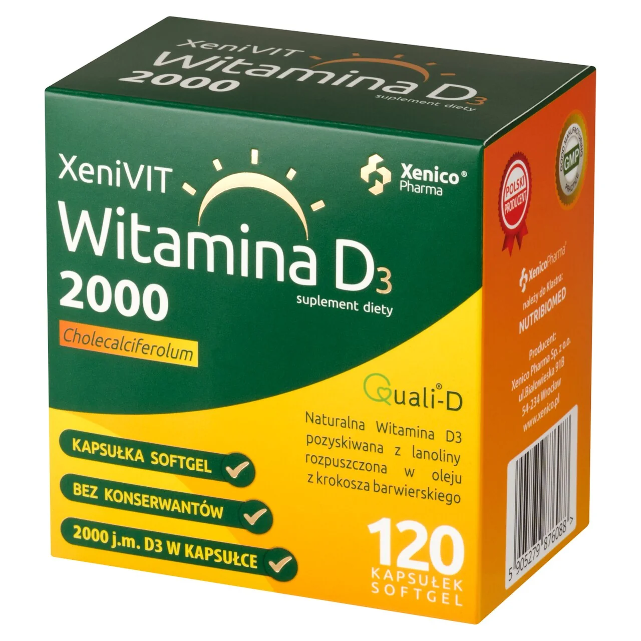 XeniVIT Witamina D 2000 120 kapsułek