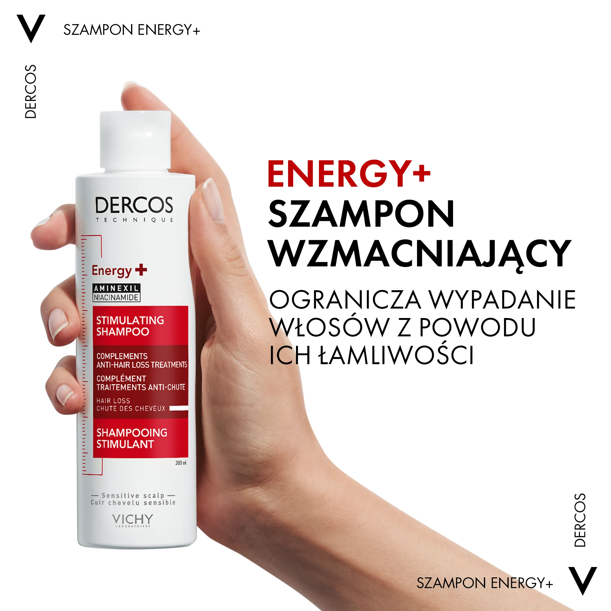 Vichy Dercos, Energy+ Szampon Wzmacniający Włosy, 200 ml