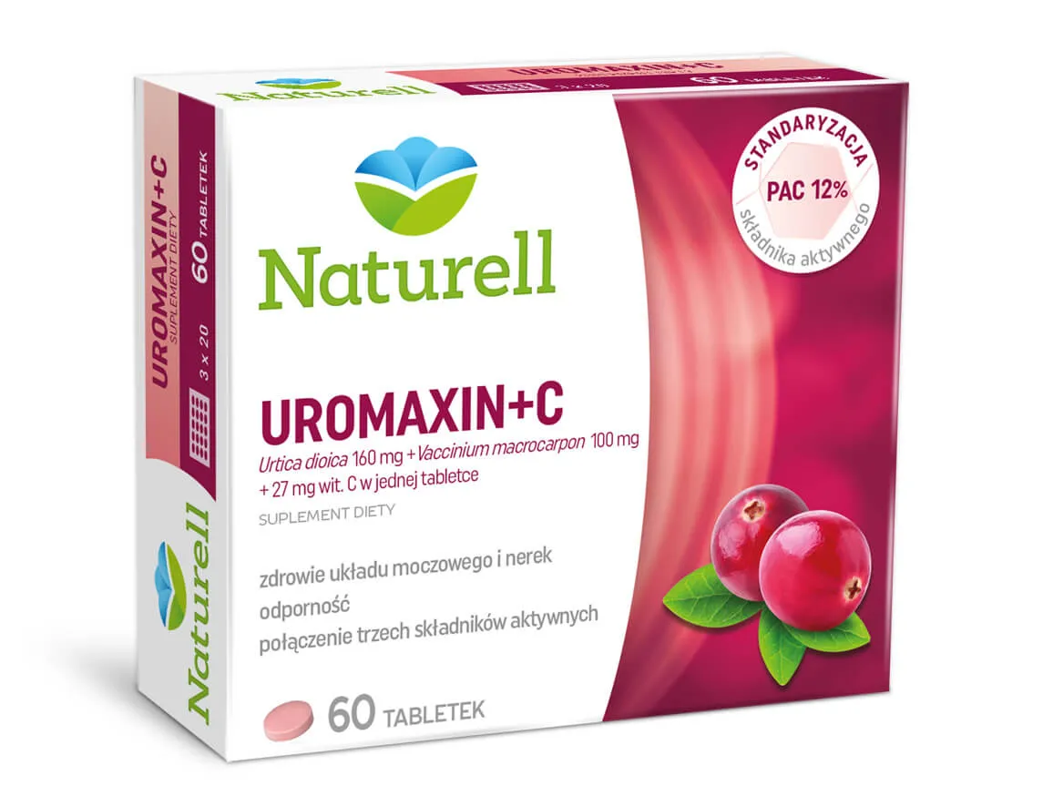 Naturell Uromaxin + C, suplement diety, 60 tabletek