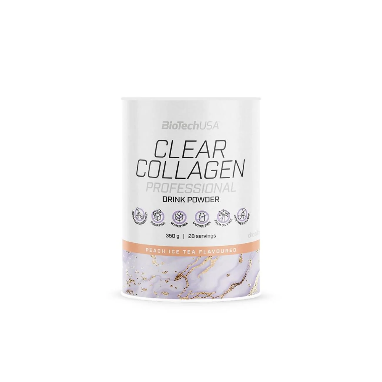 BioTechUSA Clear Collagen Professional o smaku mrożonej herbaty brzoskwiniowej, proszek, 350 g