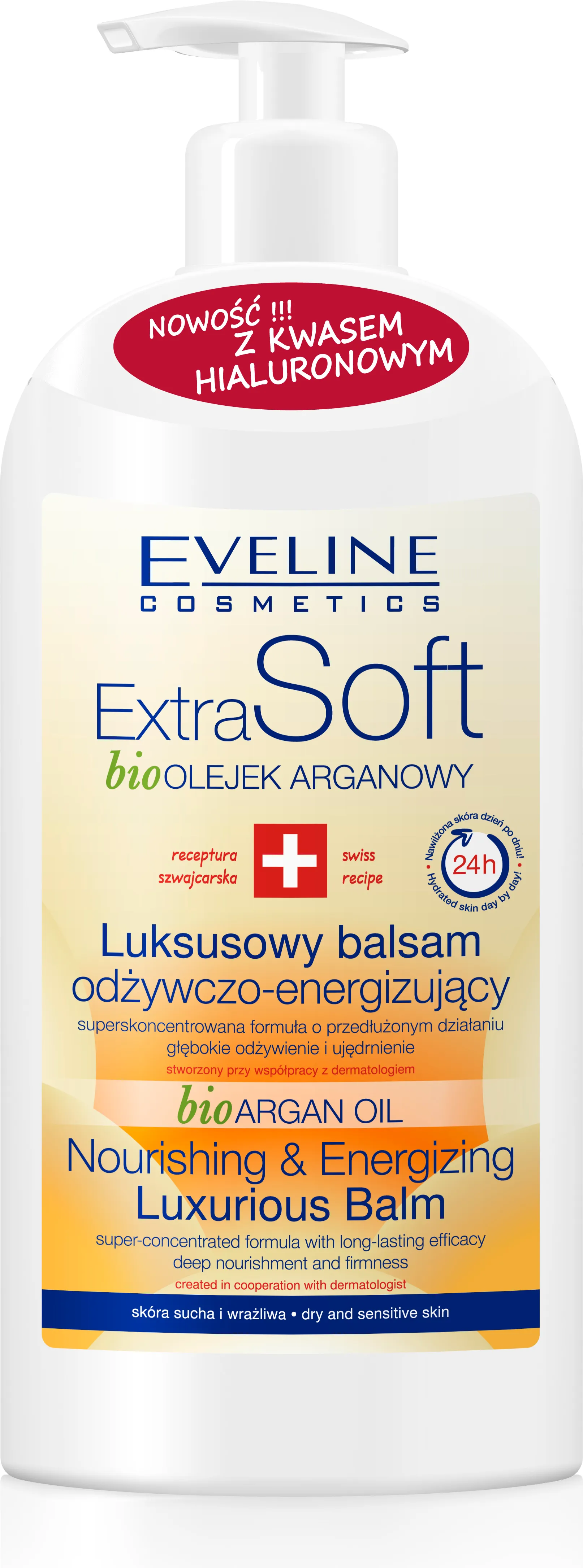 Eveline Cosmetics Extra Soft, luksusowy balsam odżywczo-energizujący, 350 ml