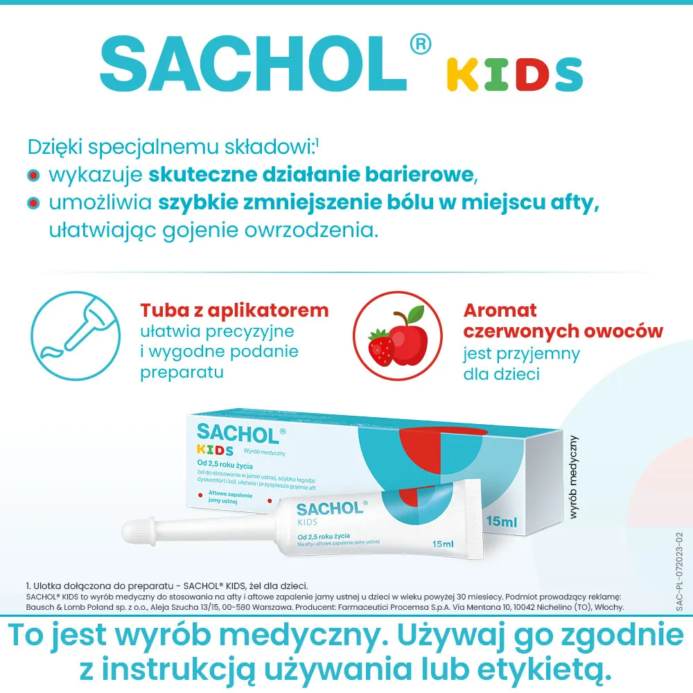 Sachol Kids, żel, 15 ml 