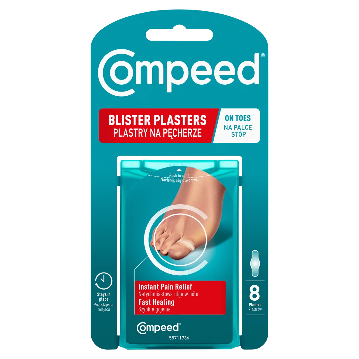 Compeed plastry na pęcherze na palce stóp, 8 sztuk