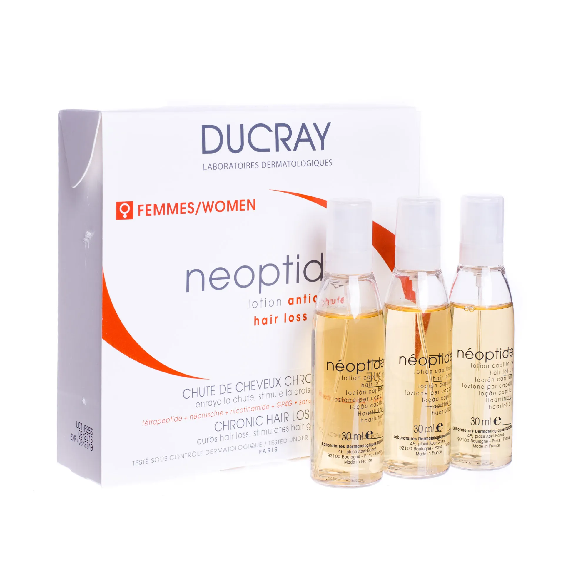 Ducray Neoptide, płyn przeciw wypadaniu włosów dla kobiet, 3 x 30 ml
