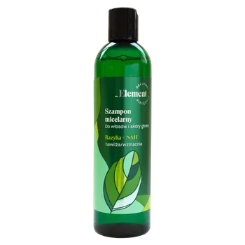 Element, szampon micelarny do włosów i skóry głowy, bazylia + NMF, 300 ml 