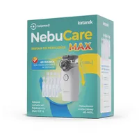 NebuCare Max zestaw do nebulizacji, nebulizator siateczkowy + roztwór soli fizjologiczny NaCl, 5 ml x 40 ampułek