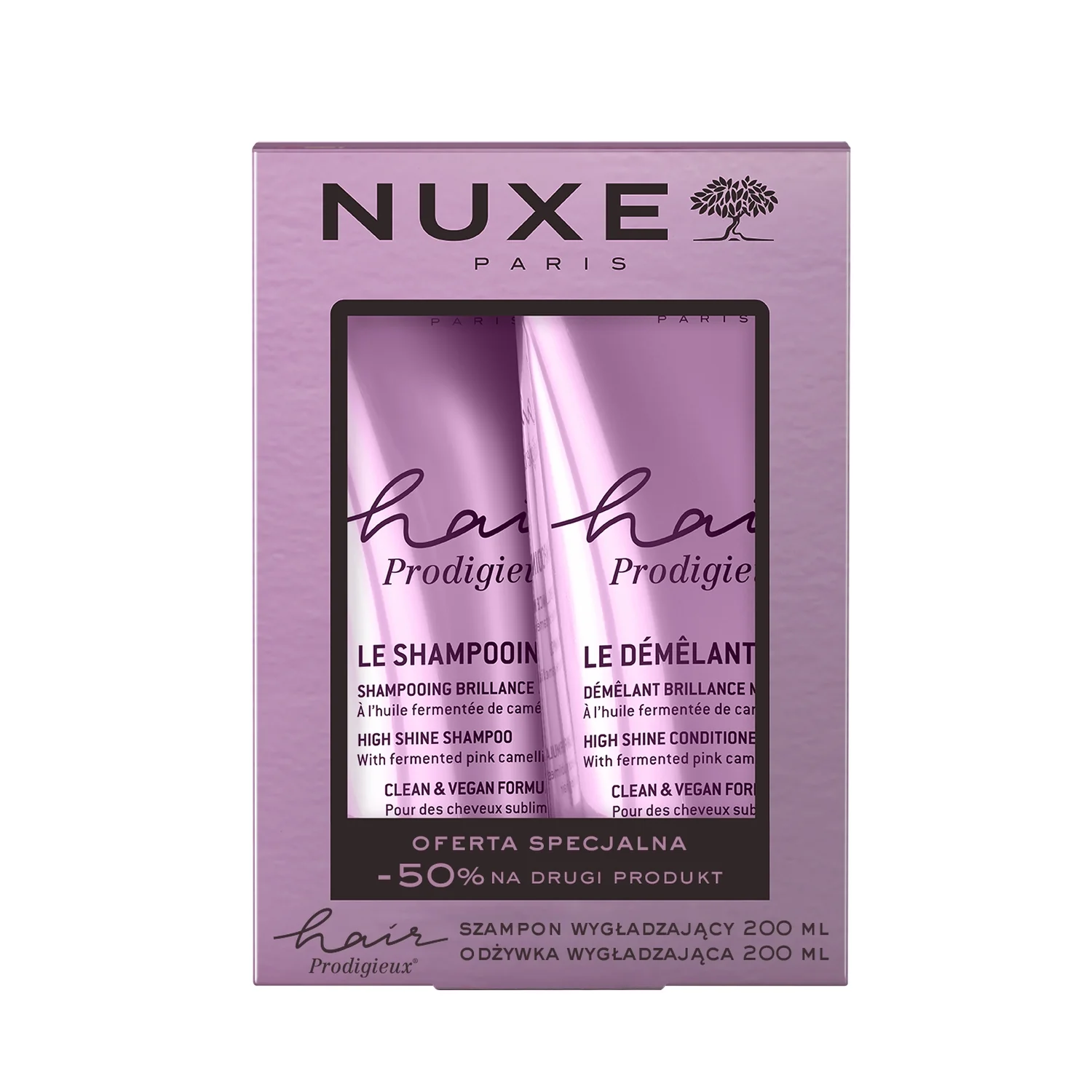 Nuxe Hair Prodigieux® Zestaw wygładzający szampon, 200 ml + wygładzająca odżywka, 200 ml