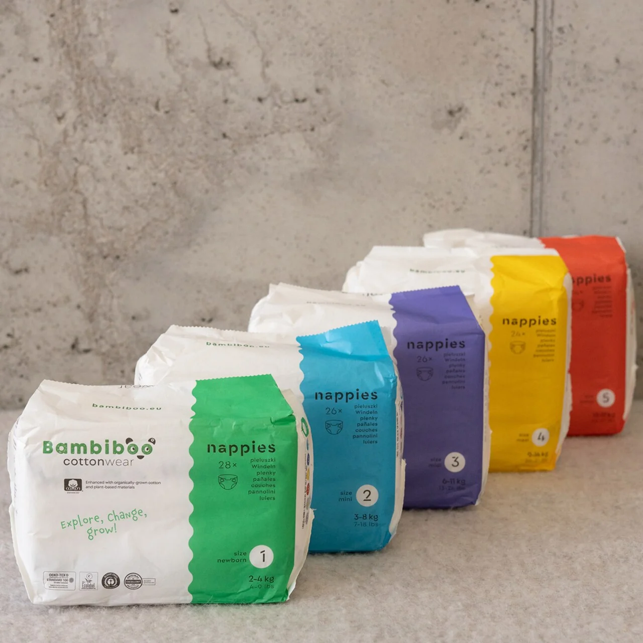 Bambiboo COTTONWEAR jednorazowe pieluszki z bawełną organiczną rozmiar 4, 24 szt.