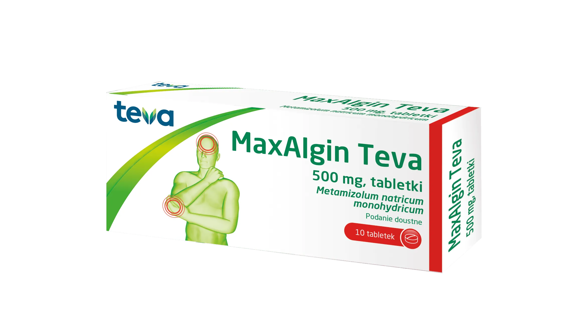 Maxalgin Teva, 0,5 g, 10 tabletek 