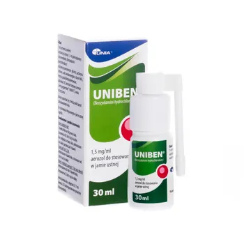 Uniben, 1,5 mg/ml, aerozol do stosowania w jamie ustnej, 30 ml 