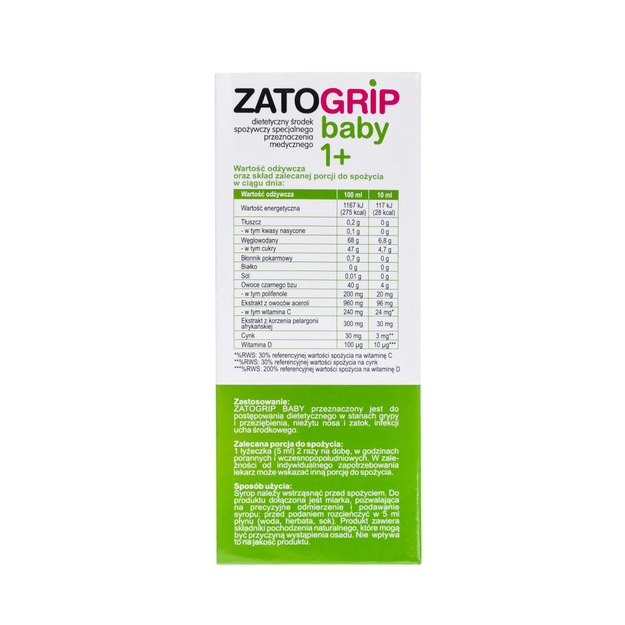 ZatoGrip Baby, syrop malinowy, 120 ml 