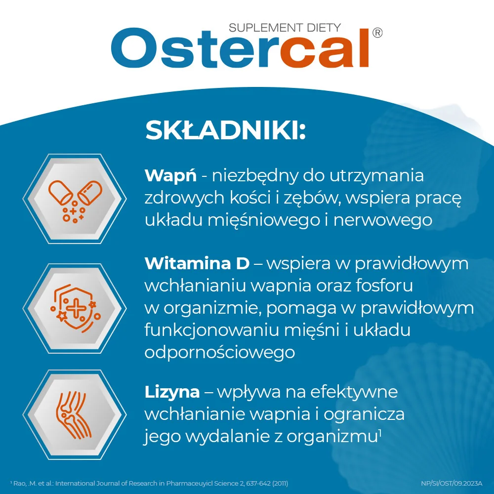 Ostercal 1250 D suplement diety, 90 kapsułek