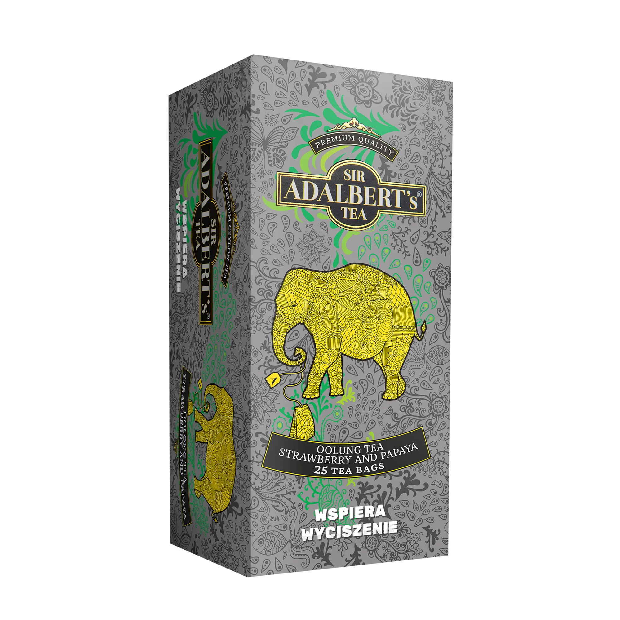 Sir Adalbert's Tea oolong w saszetkach z Truskawką i Papają WSPIERA WYCISZENIE, 25 x 2 g