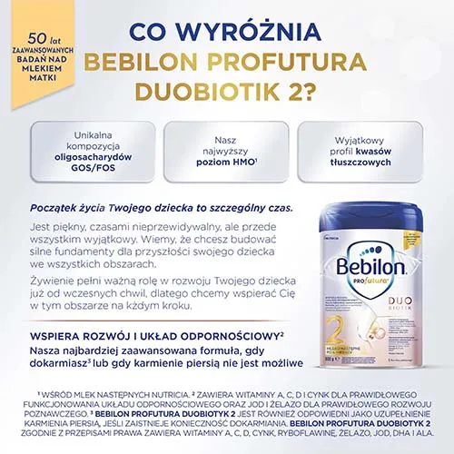 Bebilon Profutura Duo Biotik 2, mleko następne po 6. miesiącu 