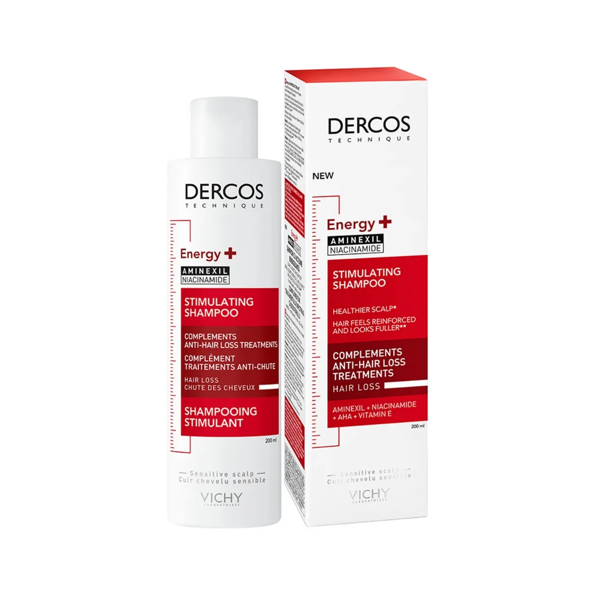Vichy Dercos, szampon energetyzujący wspierający kurację na wypadanie włosów, 200 ml 
