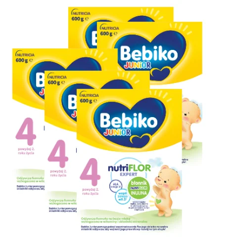 Bebiko Junior 4 Odżywcza formuła na bazie mleka dla dzieci powyżej 2. roku życia, 5x600 g