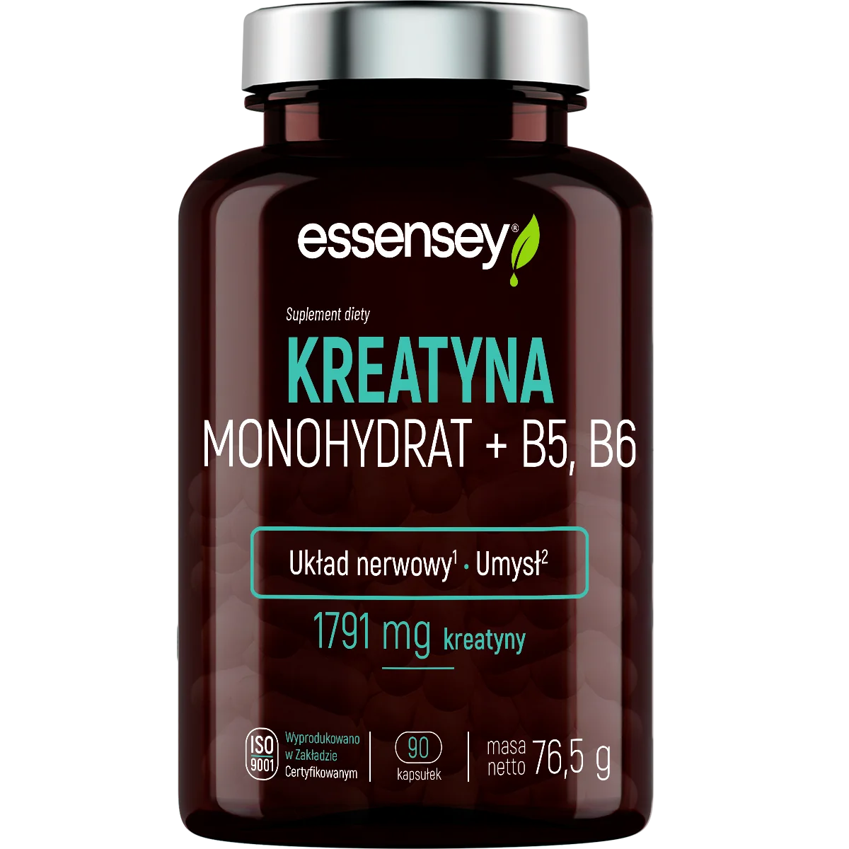Essensey Kreatyna Monohydrat + B5, B6 90 kapsułek