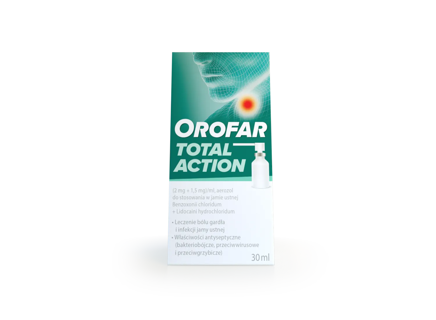 Orofar Total Action (2 mg + 1,5 mg)/ml, aerozol, 30 ml 