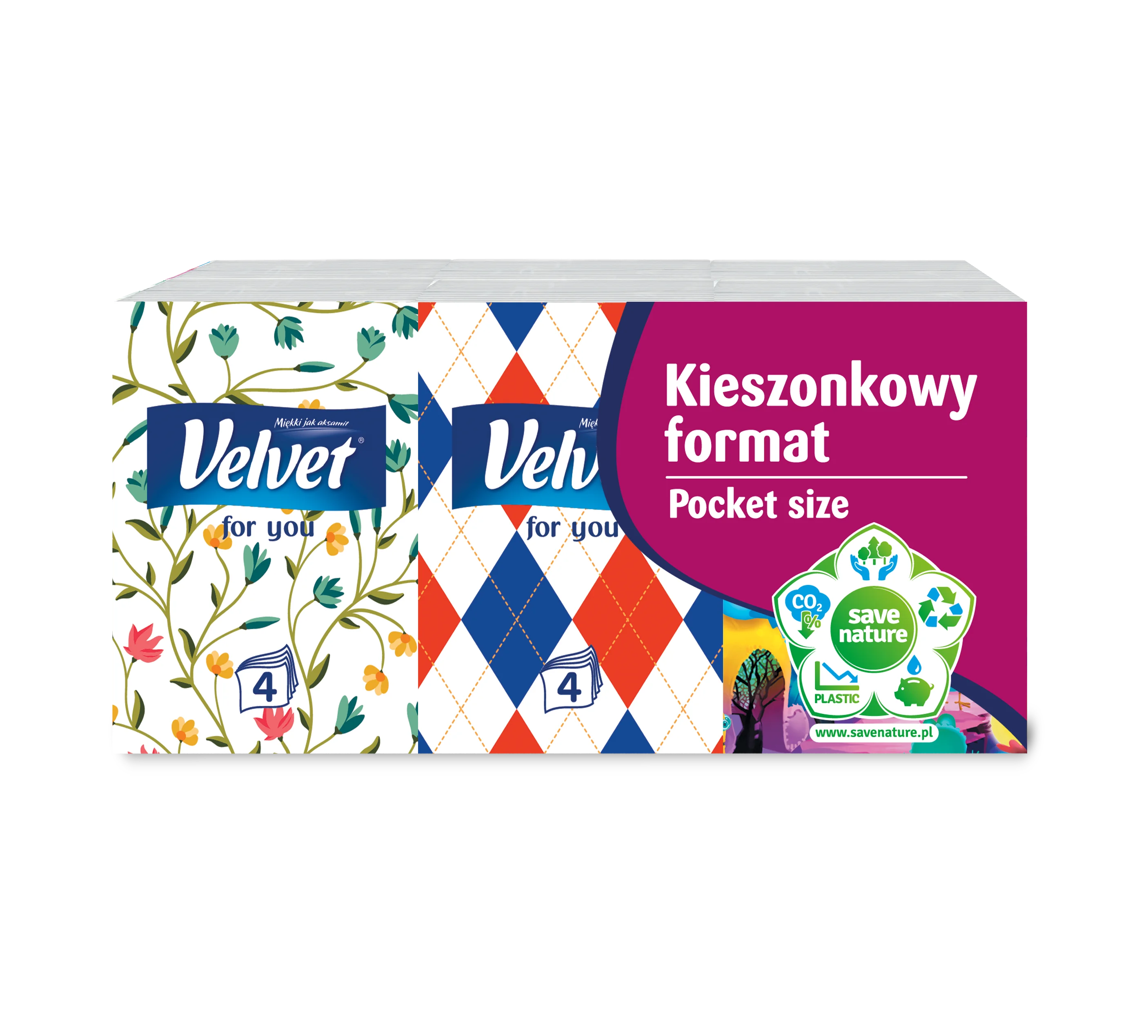 Velvet Minis For You chusteczki higieniczne format kieszonkowy, 6 x 7 szt.
