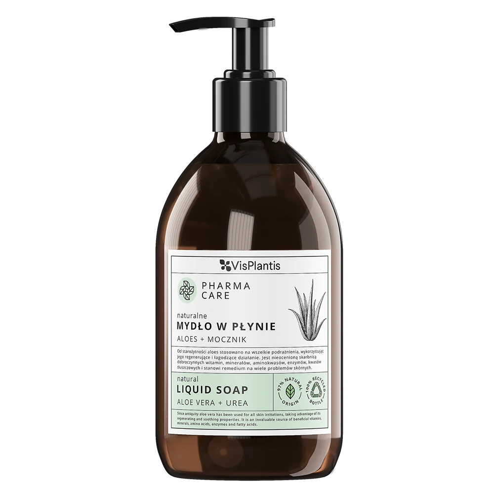 VisPlantis Pharma Care naturalne mydło w płynie Aloes + mocznik, 500 ml