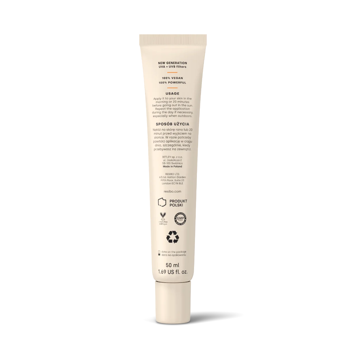 Resibo Sun to the People lekki krem do twarzy i ciała SPF 50+, 50 ml