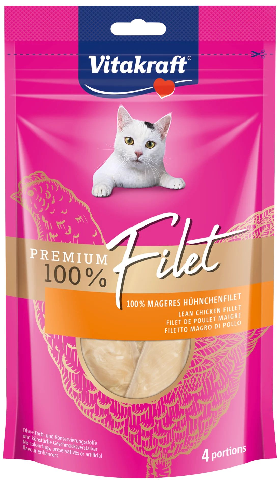 Vitakraft Premium Filet przysmak z kurczaka dla kota, 70 g