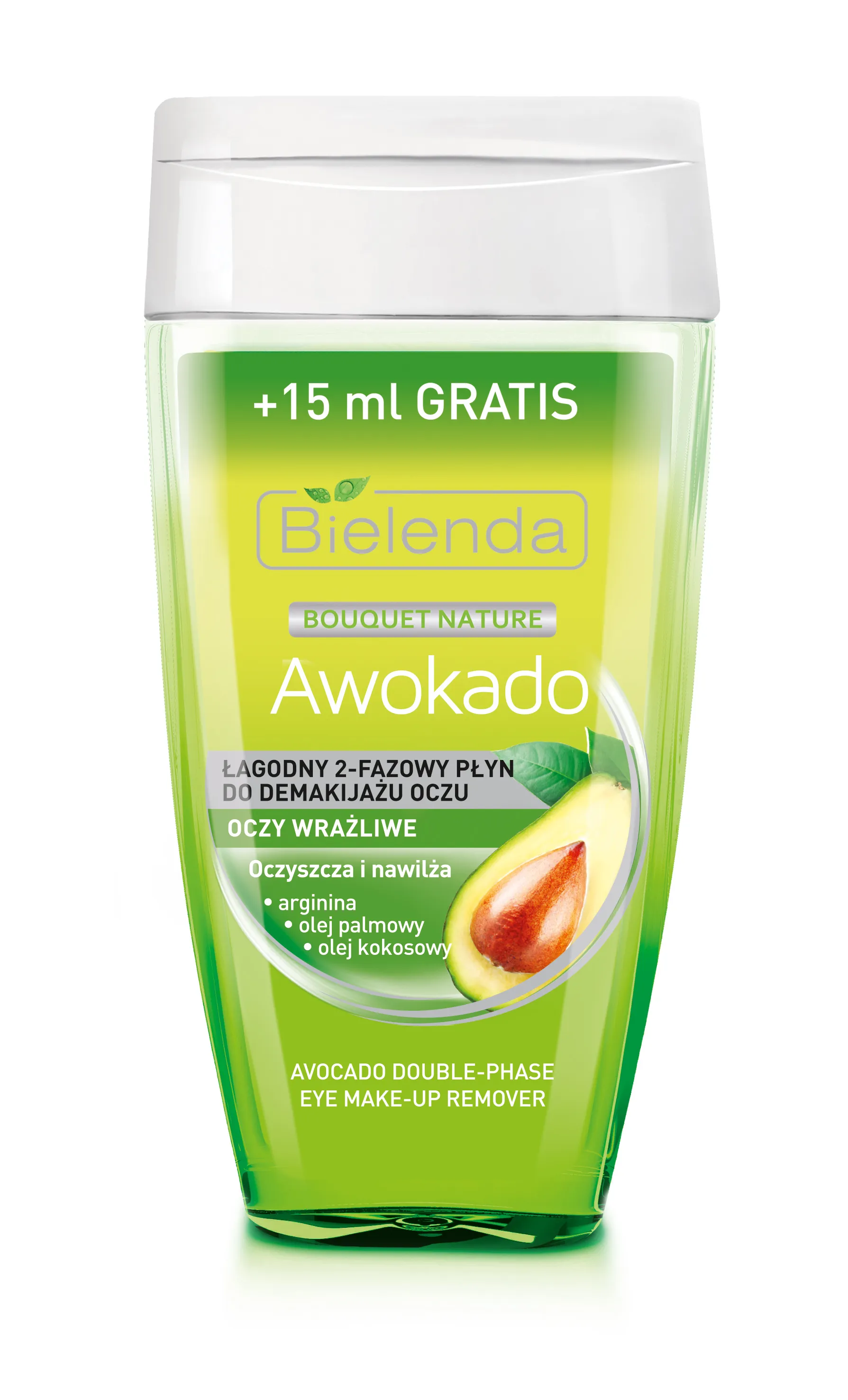 Bielenda Bouqet Nature Awokado łagodny 2-fazowy płyn do demakijażu oczu, 125 ml