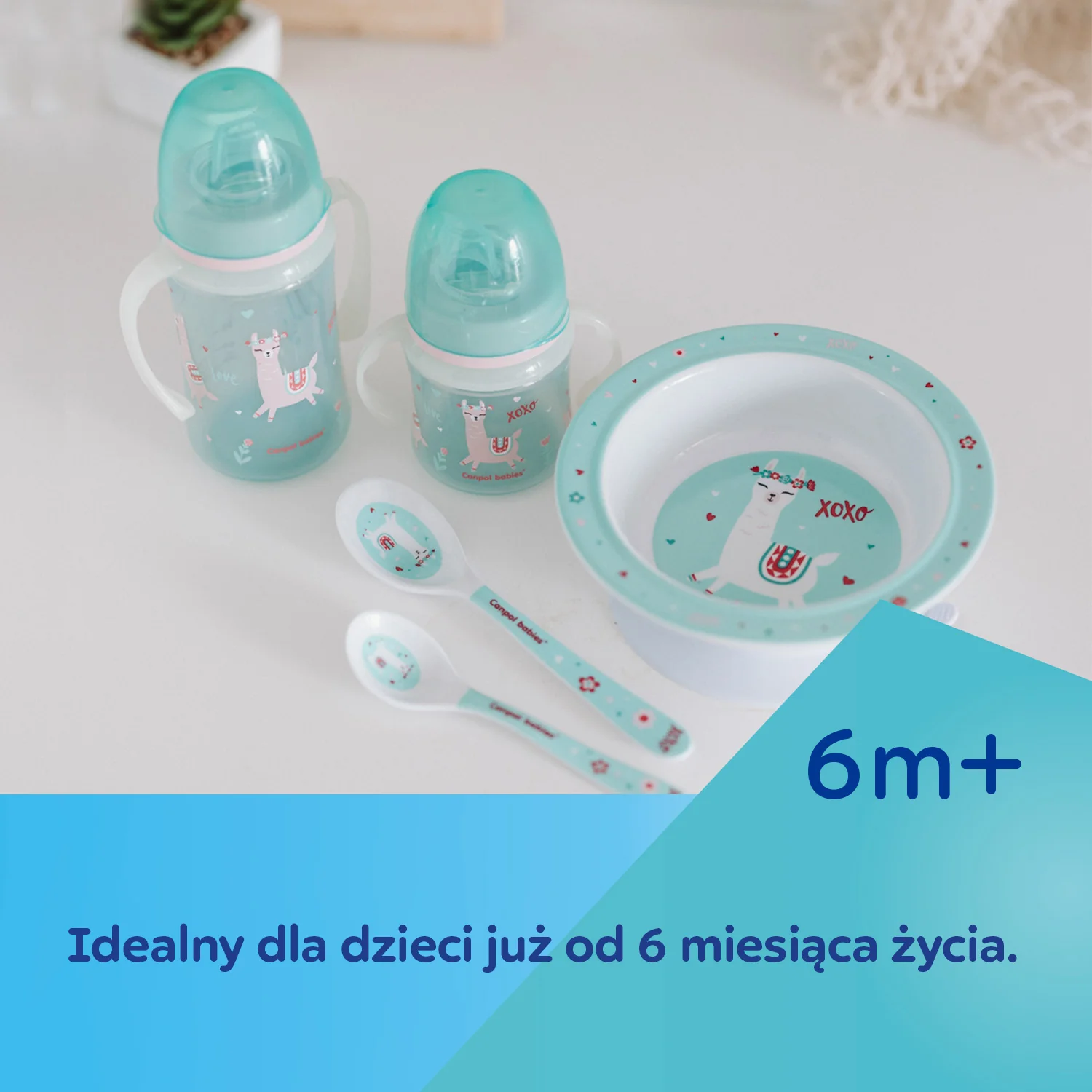 Canpol Babies, kubek treningowy z miękkim ustnikiem i uchwytami, od 6 miesiąca 35/207_blu, 120 ml