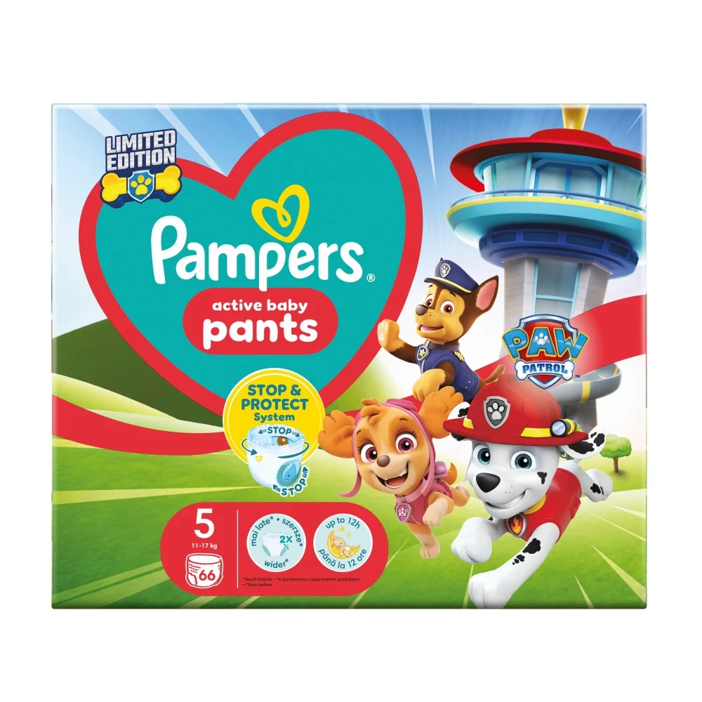 Pampers Pants Paw Patrol pieluchomajtki Psi Patrol, rozmiar 5, 11-17 kg, 66 sztuk