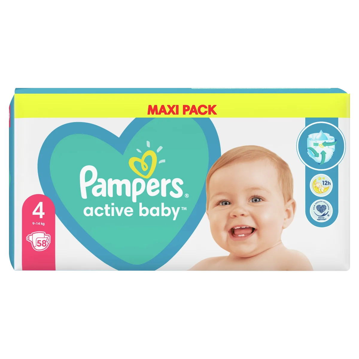 Pampers Active Baby pieluchy, rozmiar 4, 9-14 kg, 58 szt.