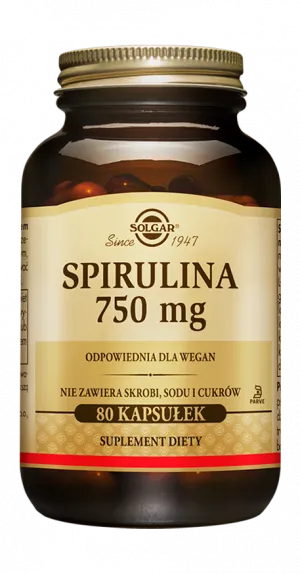 Solgar Spirulina 750 mg, suplement diety, 100 tabletek