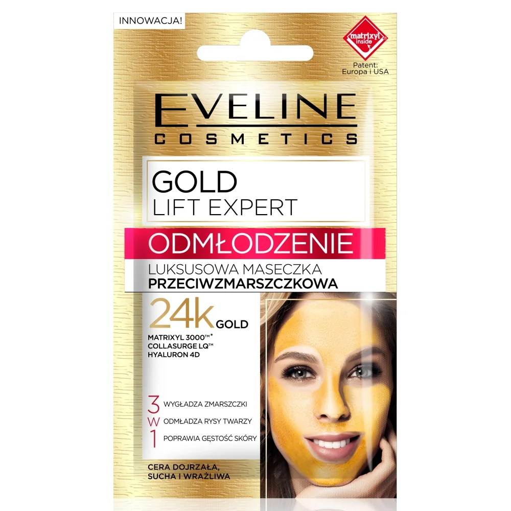 Eveline Cosmetics Gold Lift Expert luksusowa maseczka przeciwzmarszczkowa do twarzy, 7 ml