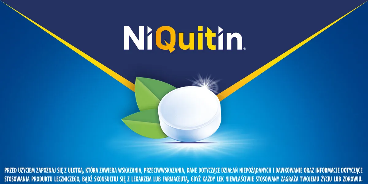 Niquitin, 2 mg, lek ułatwiający odzwyczajenie się od palenia tytoniu, 72 pastylki do ssania 