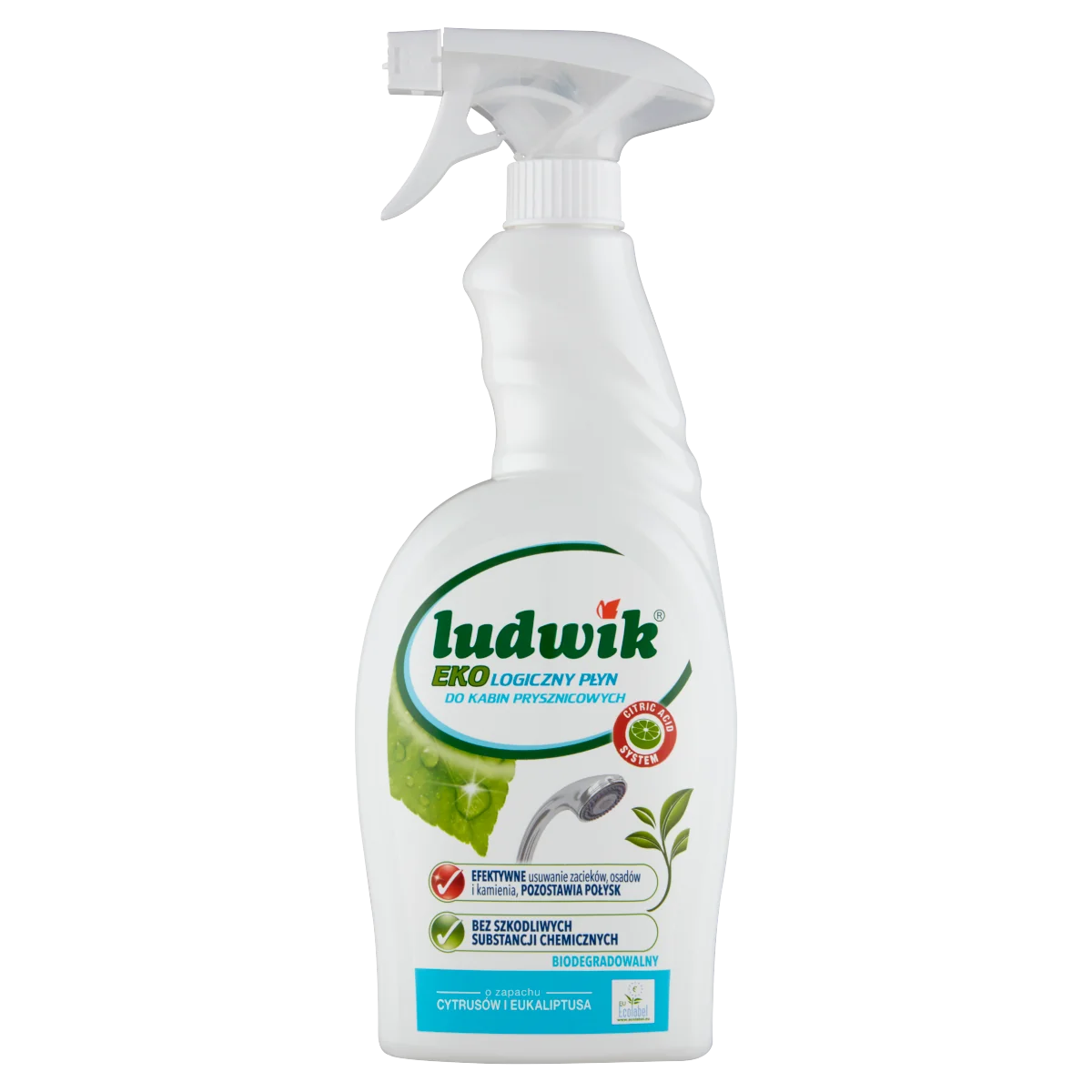 Ludwik ekologiczny płyn do kabin prysznicowych o zapachu cytrusów i eukaliptusa, 750 ml